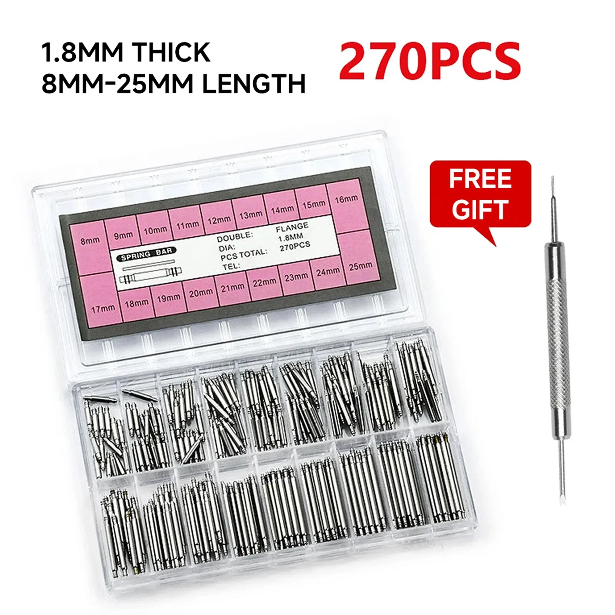 Curved Spring Bar - 270 sztuk/zestaw Paski sprężynowe ze stali