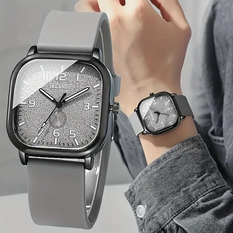 Silicone Band Women - Modny zegarek damski Fashion Square, z