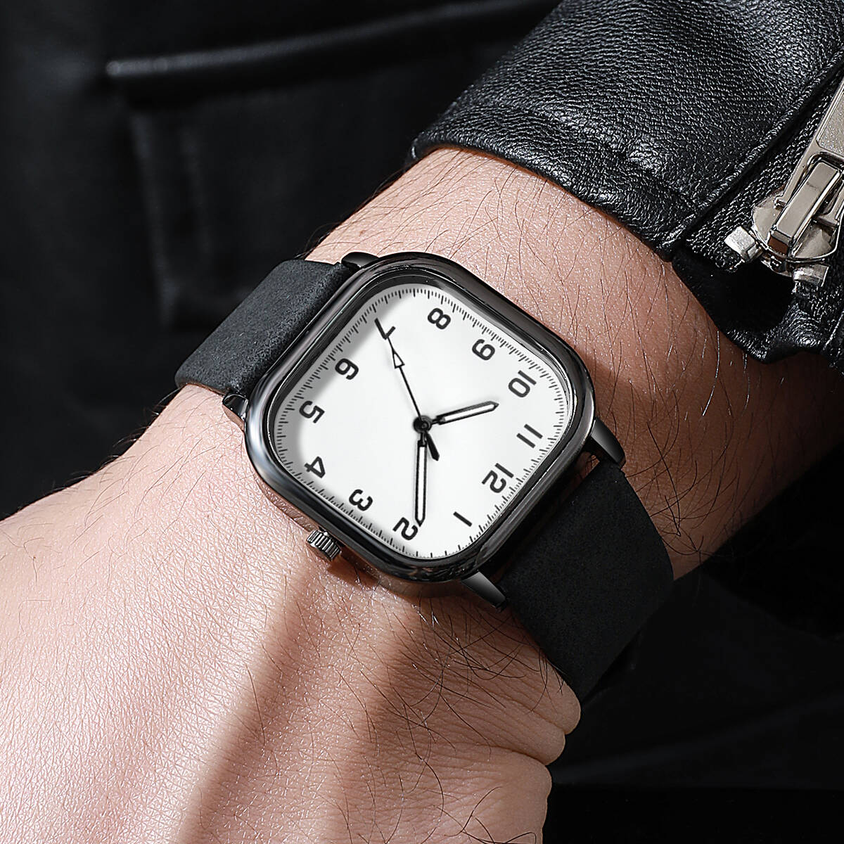 Modne męskie zegarki biznesowe – Leather Watch Band Men recenzja i cena